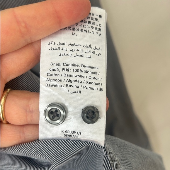 Tiger of Sweden button down shirt Steel 8 grey pinstripe cotton size 41 medium - Picture 5 of 7